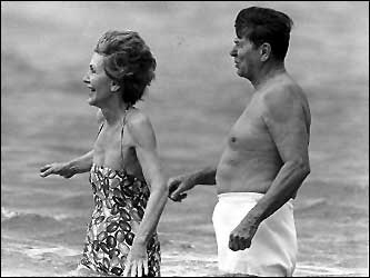 Ronald Reagan shirtless - image from http://www.medaloffreedom.com/