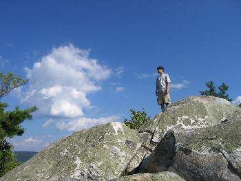 My son at the summit of Monument Mountain