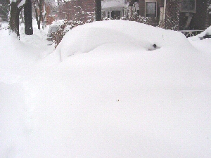 Snowy car